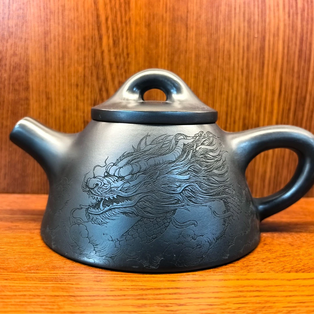 石黄游龙霸王石瓢紫砂壶