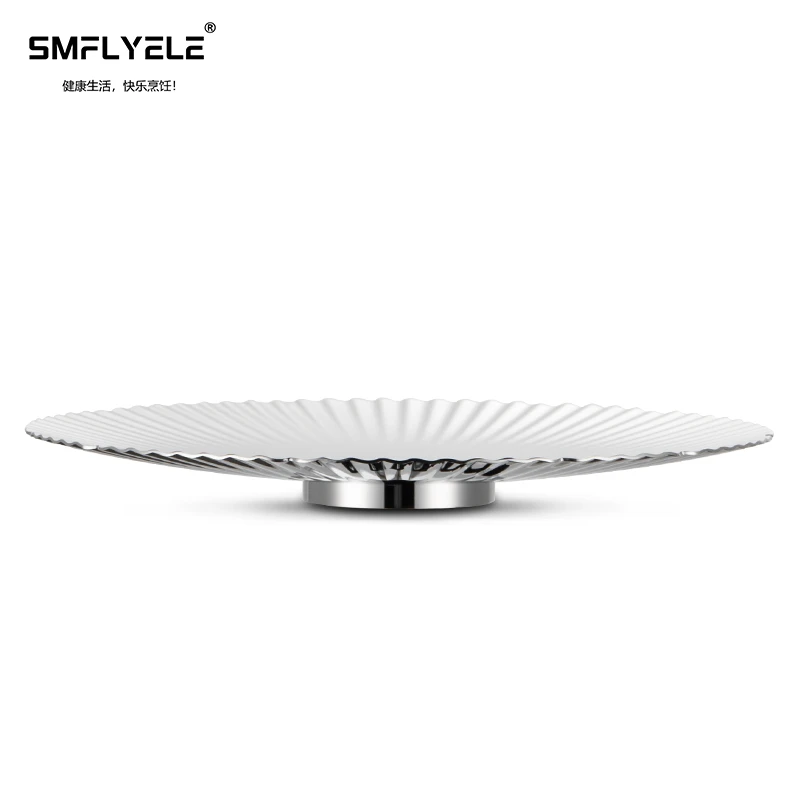18-10不锈钢水果盘客厅艺术摆件褶皱波浪荷叶状异形盘子