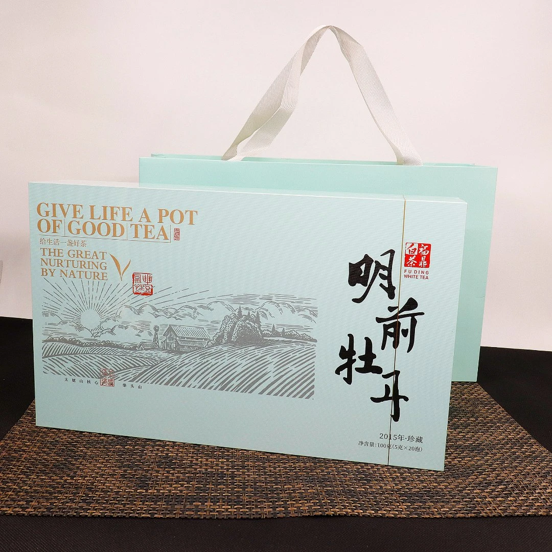 2015年正宗福鼎白茶白牡丹花香盒装一芽珍藏太姥山