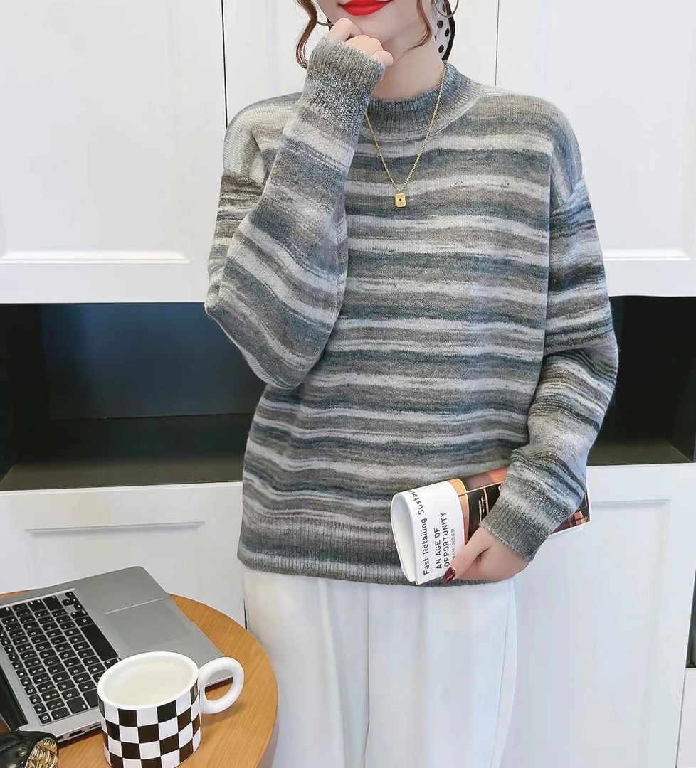 2024秋冬季新款大码宽松毛衣打底衫显瘦长袖网红时尚百搭女253