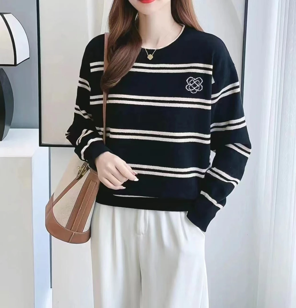 春季新款圆领长袖针织打底衫显瘦气质时尚百搭622