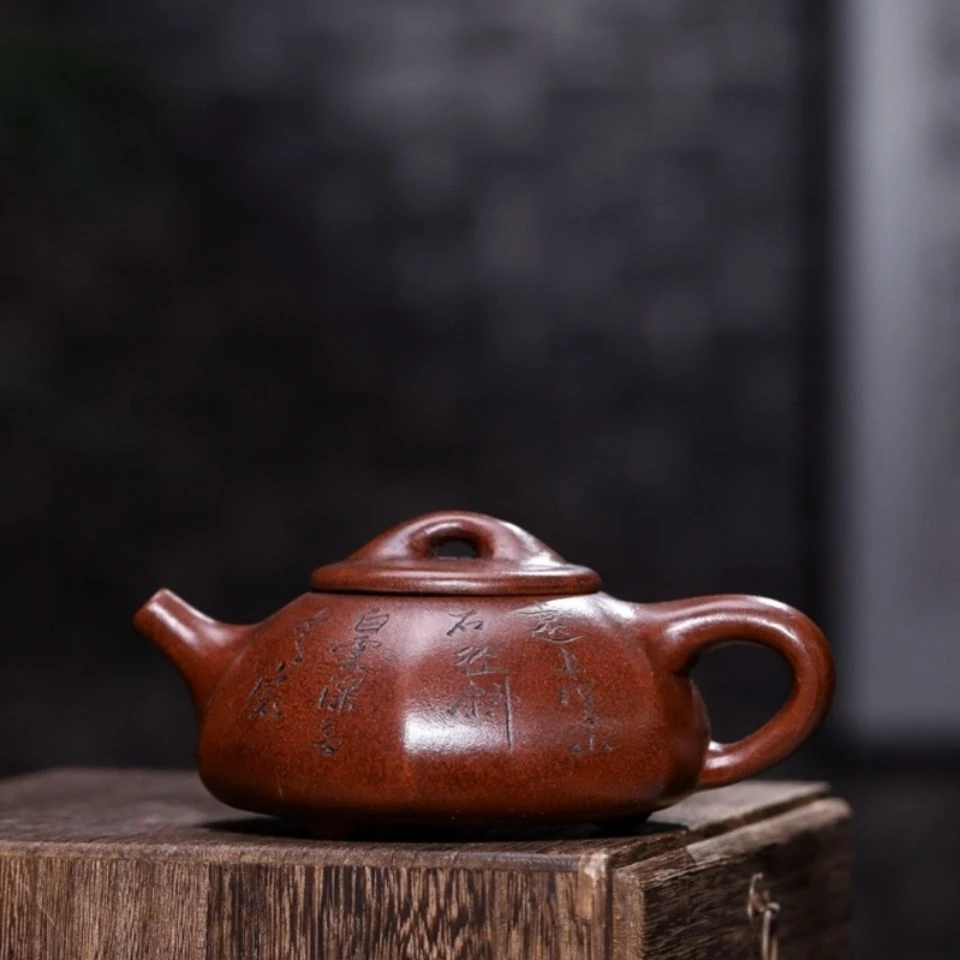 清仓价老一厂库存六方石瓢手工制作宜兴紫砂壶茶壶茶具