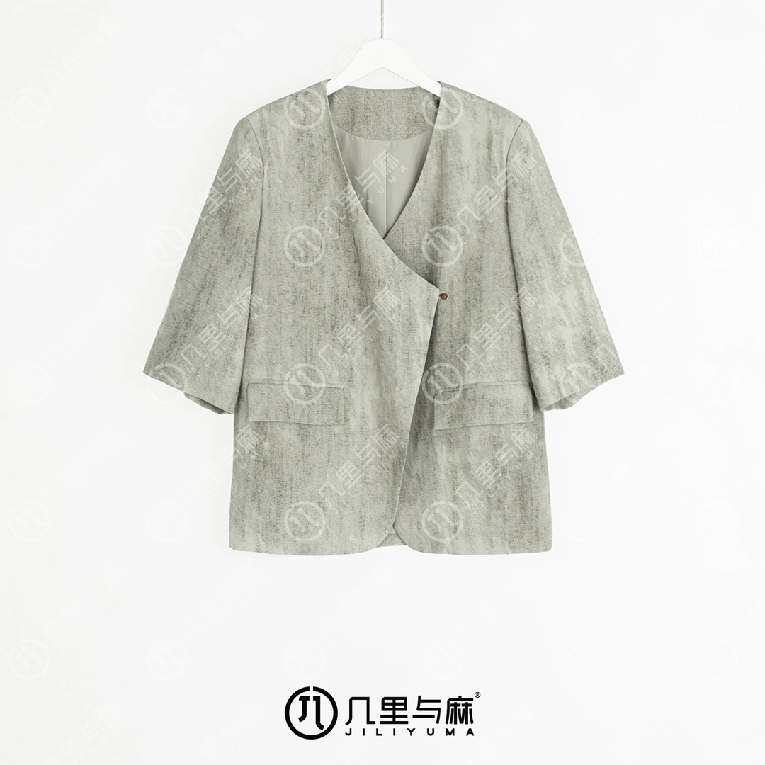 （几里与麻）河洛伊人-休闲气质设计感外套衣长68胸围104 1072642
