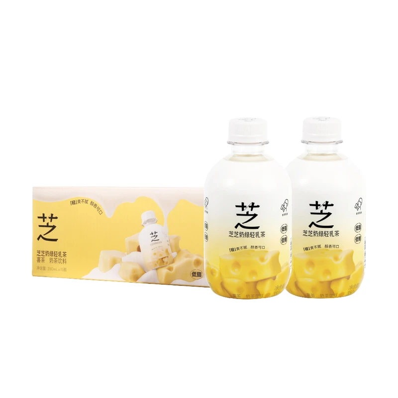 喜茶芝芝奶绿轻乳茶奶茶饮料350ml*15瓶低糖低脂醇香轻盈