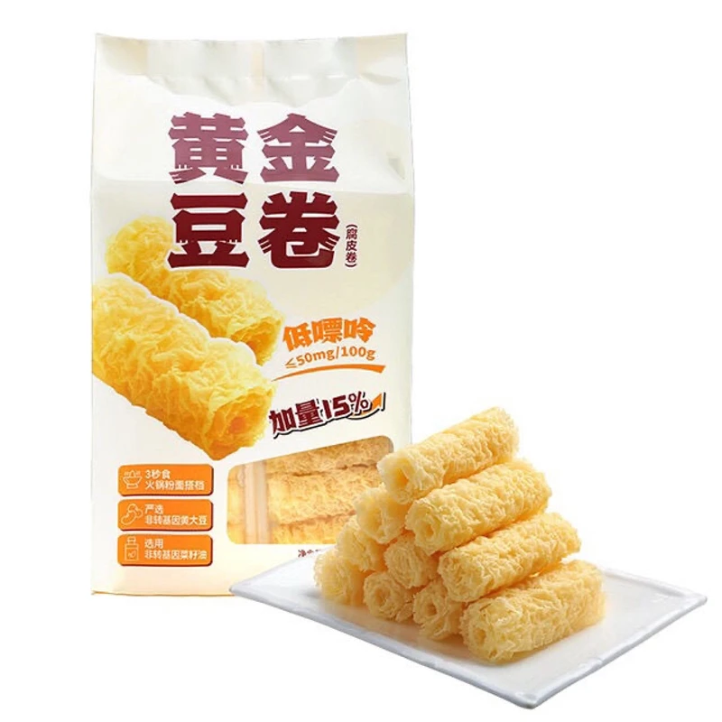 素品无记黄金豆卷360g云南响铃卷腐竹火锅伴侣炸豆皮卷会员代购