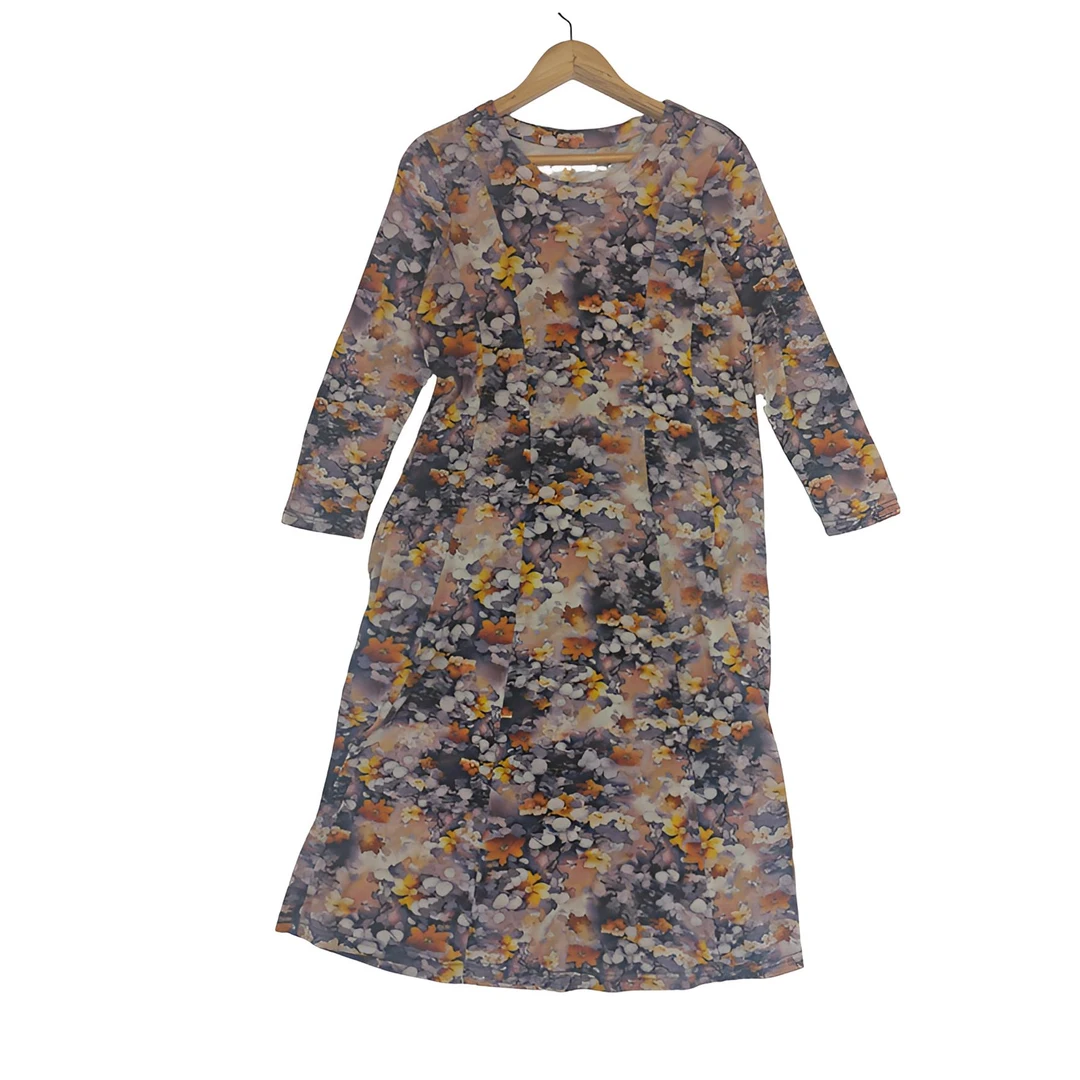 高级款圆领显气质羊毛精纺纱线连衣裙女e23