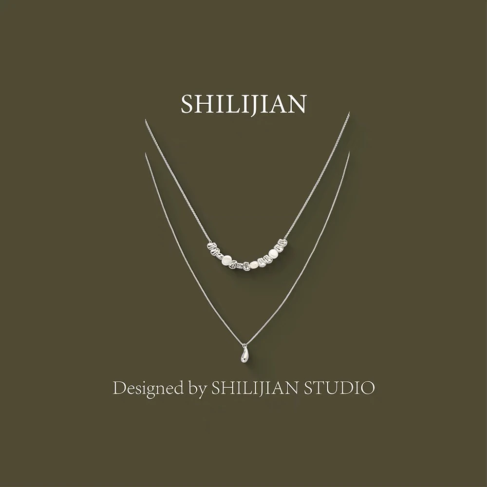 合金项链 十里间【嗲嗲的碎小方】真真珠双层项链锁骨链