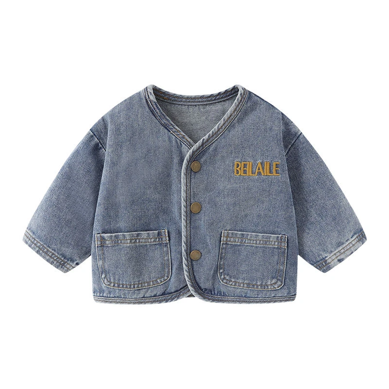 外套背带裤休闲潮流百搭秋款牛仔开衫宝宝衣服外套背带裤女童男童