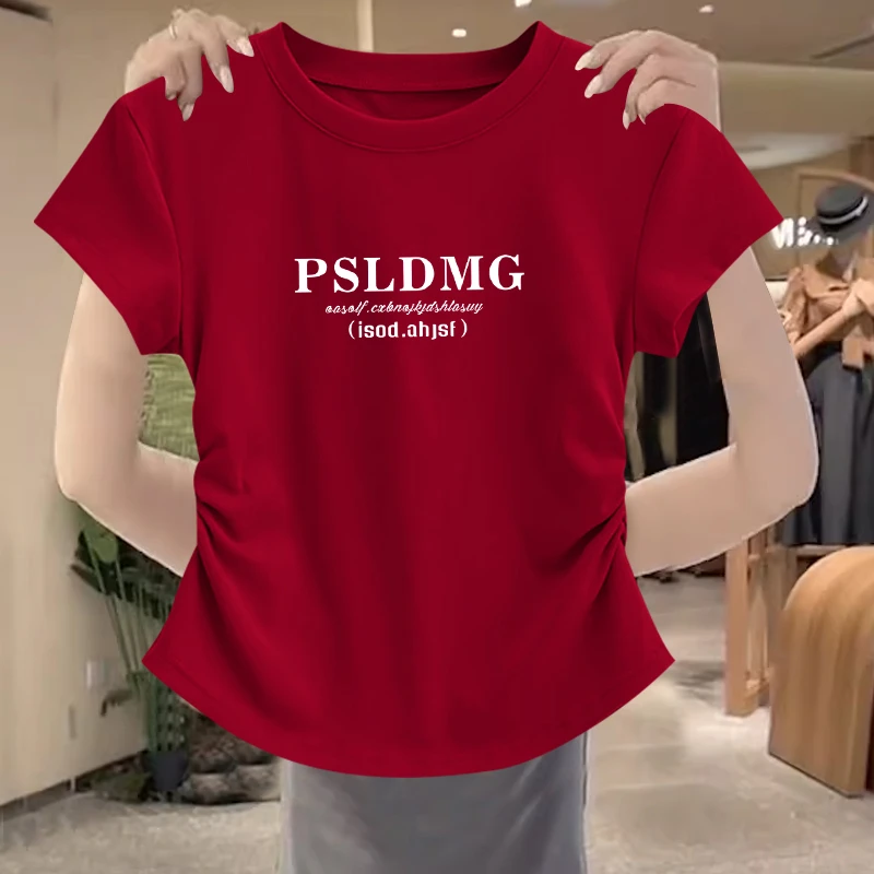 2024气质显瘦夏季新款圆领短袖T恤女洋气时尚百搭半袖印花上衣潮