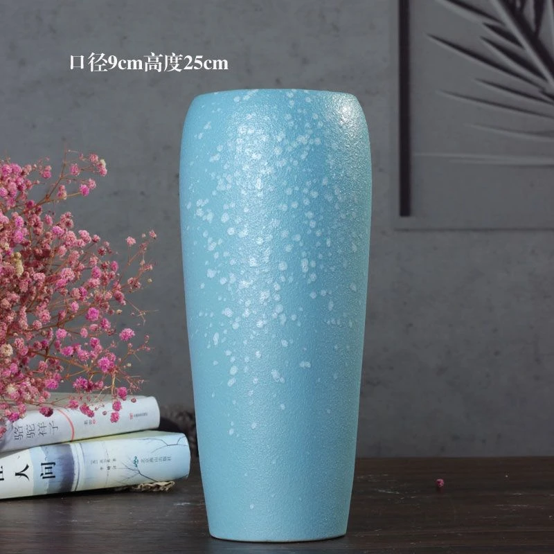 简约陶瓷花瓶大口径水培鲜花仿真花插花艺摆件桌面客厅装饰品摆设