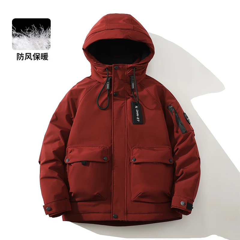 8905款-户外工装羽服男士冲锋衣冬季连帽外套