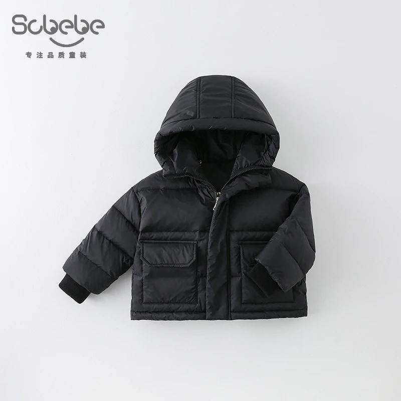 SCBEBE儿童羽绒服冬款2024新款韩版百搭保暖加厚外套羽绒服AW575
