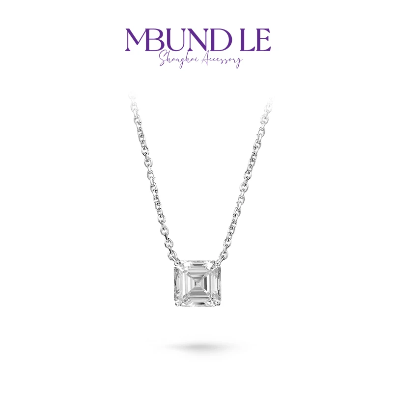 摩邦珠宝 链子925银合成锆石 阿斯彻 白色锆石项链 官方专属