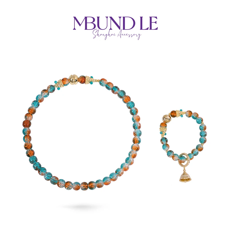 摩邦珠宝 铜合金项链 惊鸿色-红蓝驼铃项链官方专属