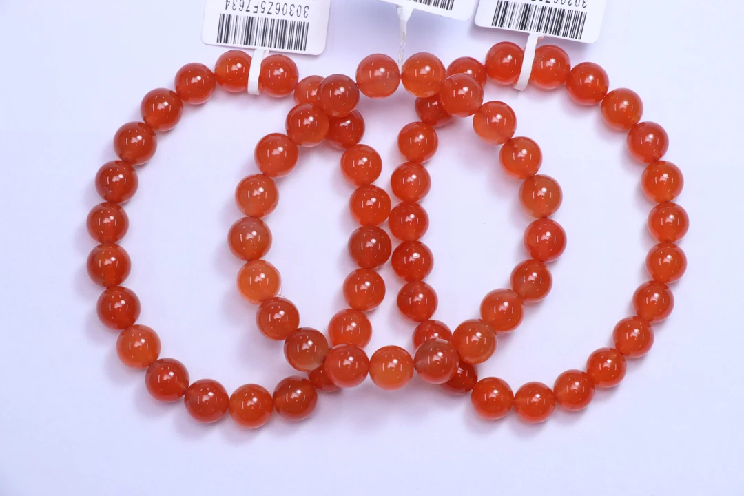原矿无优化南红河湾冰红7-8mm单圈颜色多样性发一串红色国风