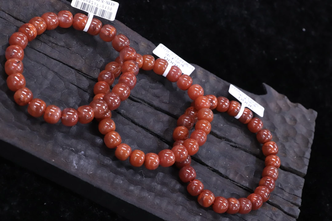 原矿无优化天然南红瓦西玫红火焰纹8-9mm老型单圈多样性发一条