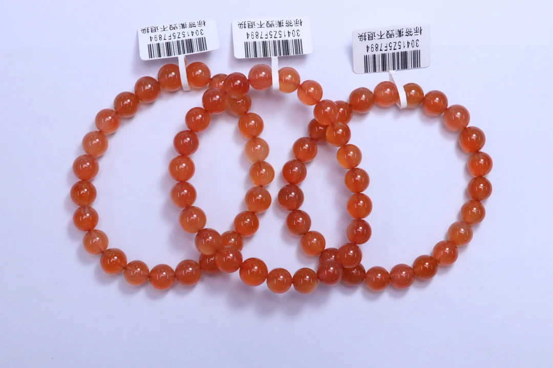 原矿无优化南红河湾冰红7-8mm单圈颜色多样性发一串