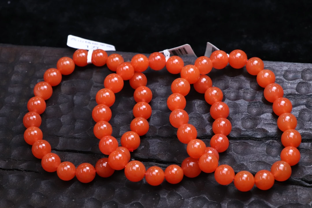 原矿无优化南红西山杨柳8-9mm单圈多样发一串轻微色差介意慎拍