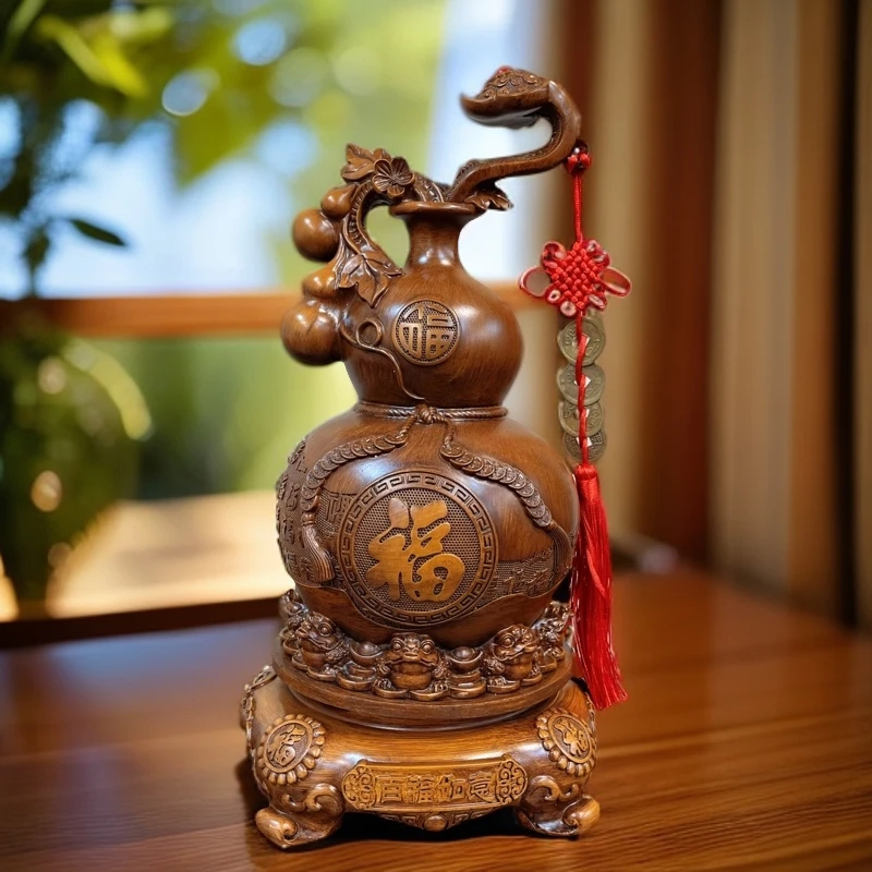 DA  百福如意旋转葫芦中式办公室玄关客厅摆件（16*16*32cm）