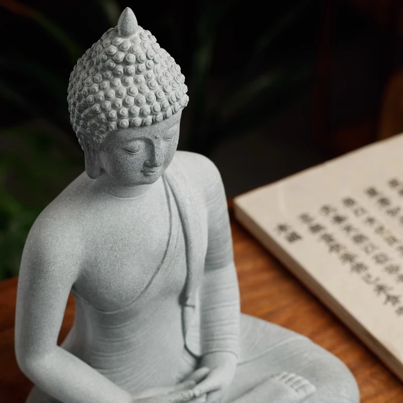 大日如来佛像青砂造像 创意摆件茶宠佛像新中式艺术鱼缸禅意茶室