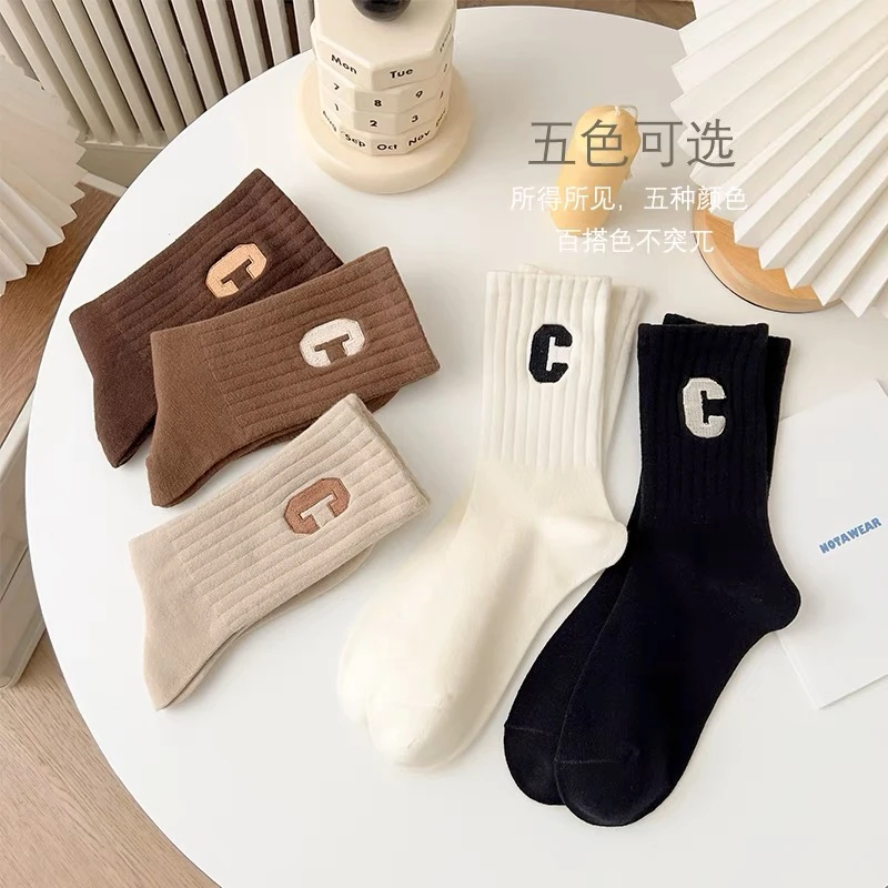 【秋冬】秋冬袜子女新款百搭中筒袜潮流棉袜女中筒袜爆款2023  GL
