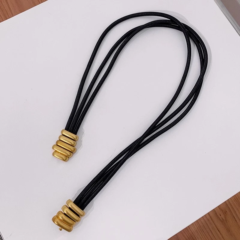 简创-高端ins风几何金属圆环扣松紧黄铜时装腰带PI201412