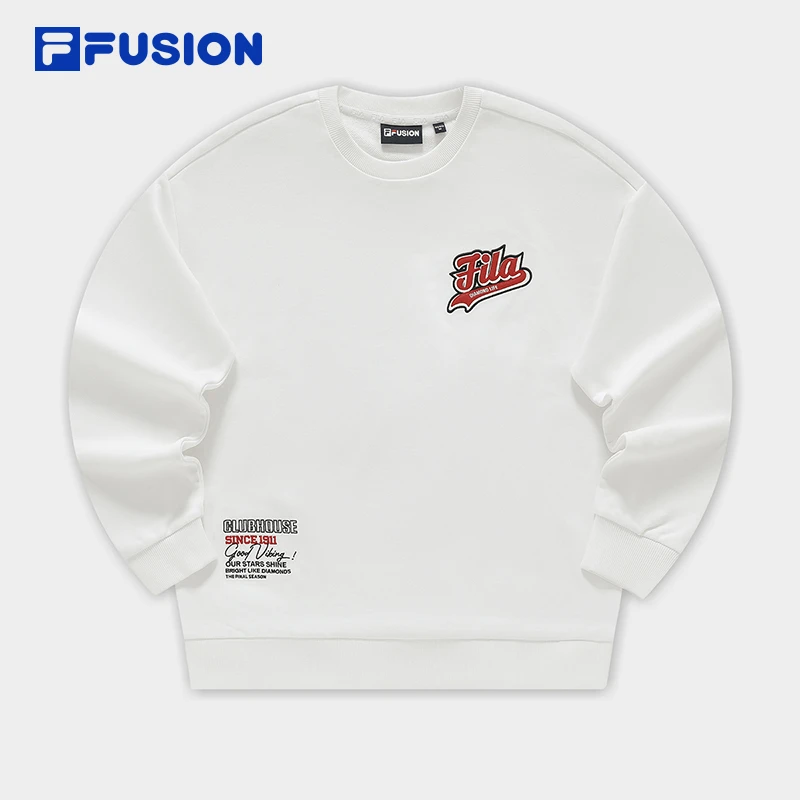 FILA斐乐潮牌女装2024新款百搭休闲时尚运动长袖宽松套头衫卫衣