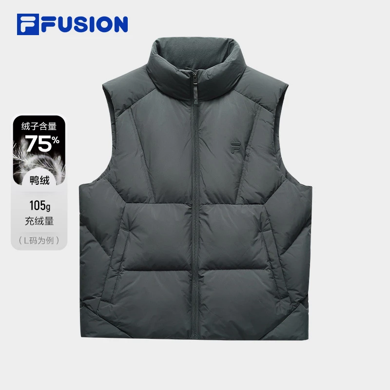 FILA斐乐潮牌羽绒马甲2024新款秋冬男保暖加厚外套T11M445907F