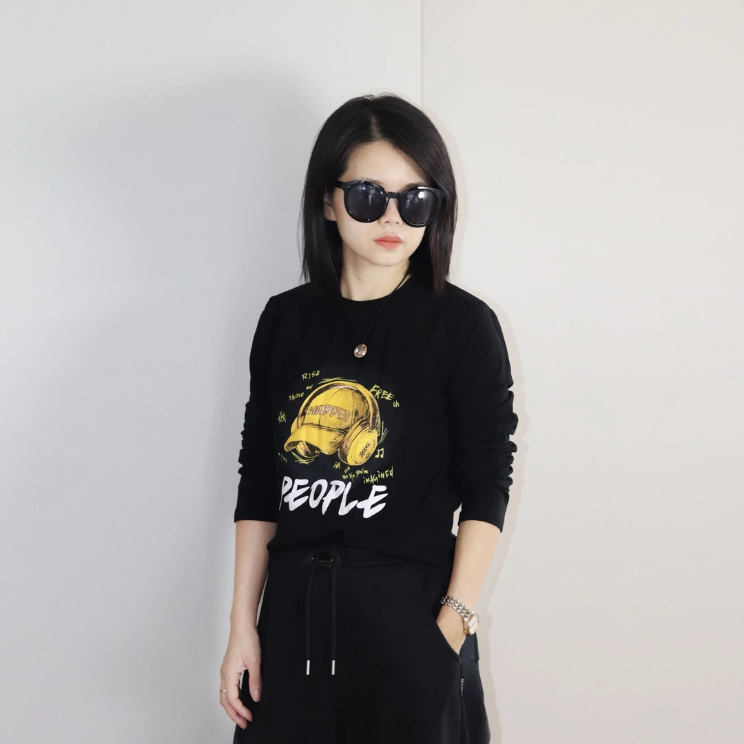 2024秋冬新款加绒长袖打底衫时尚显瘦百搭休闲女士圆领上衣T恤女