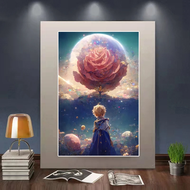 十字绣：玫瑰小王子新款大格四股绣60*90厘米满绣42色简约时尚客厅