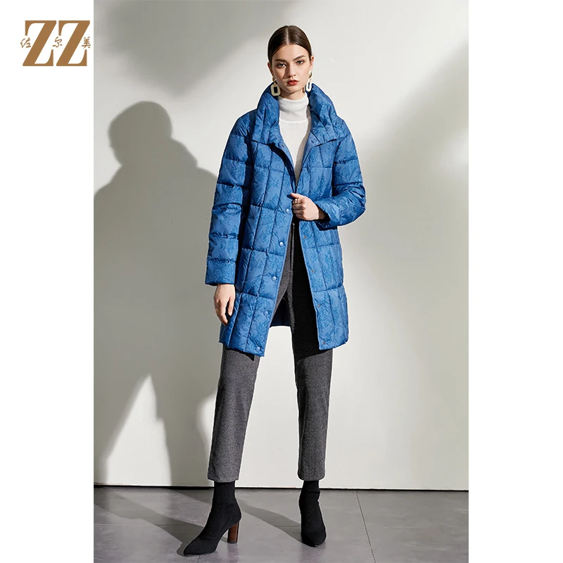 佐尔美冬季新品 经典印花羽绒服外套女E04YY26