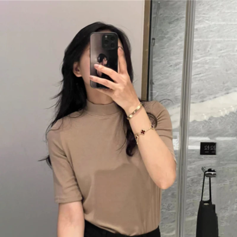 阿黎精选-------秋季软糯中领外穿打底T恤2359