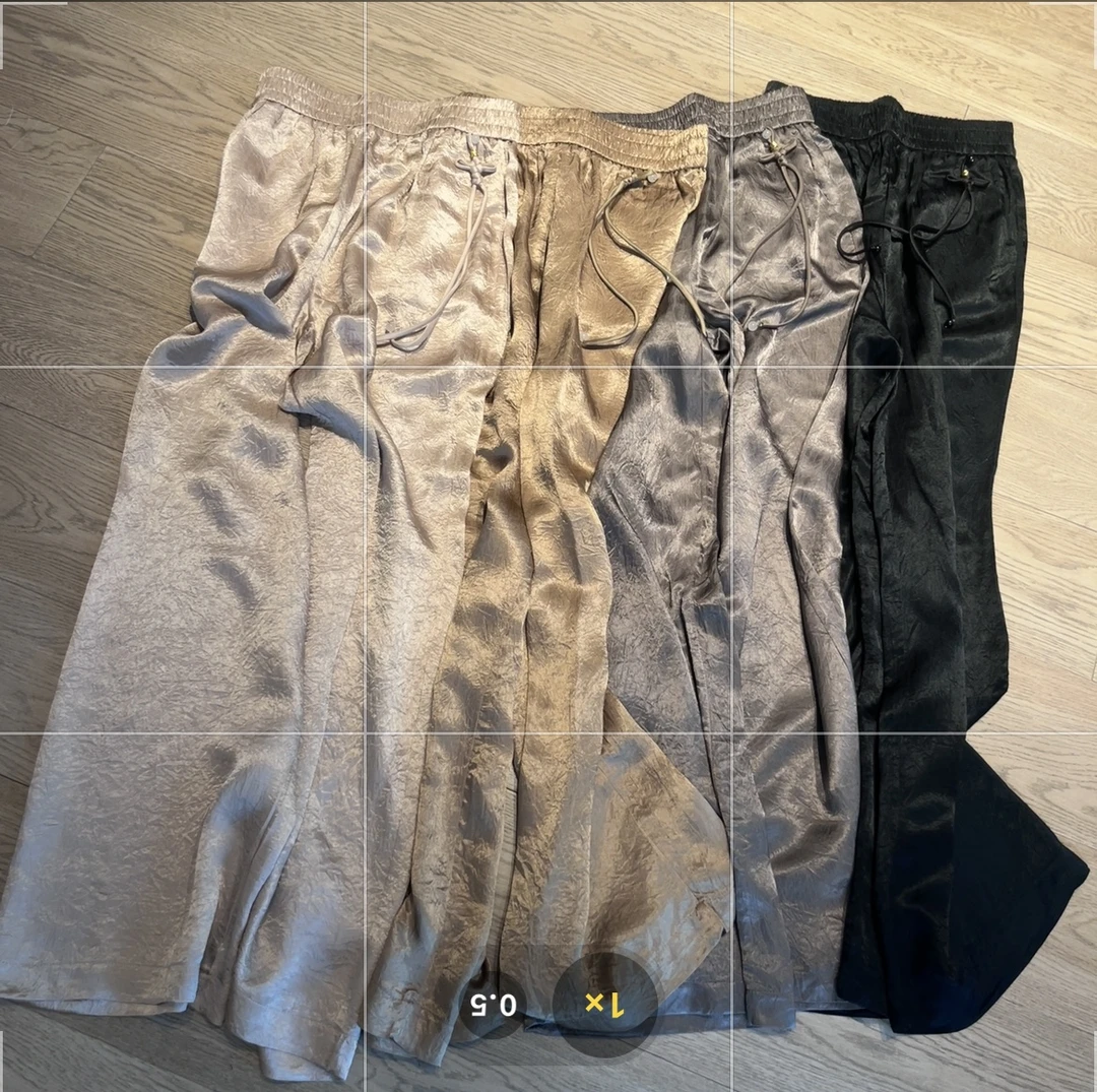 阿黎精选-------光感褶皱直筒裤