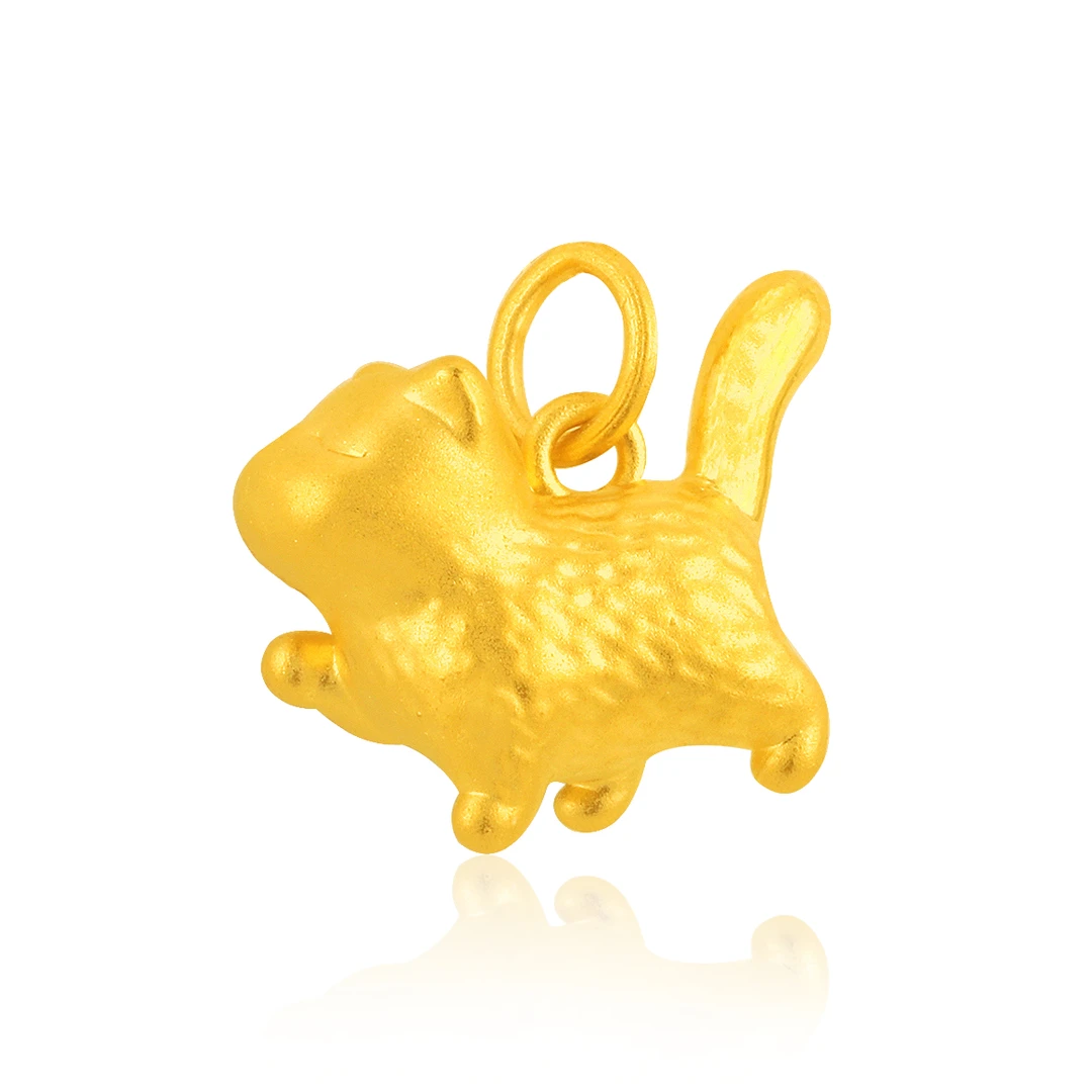 ZX10030足金999 猫星人吊坠  1.54