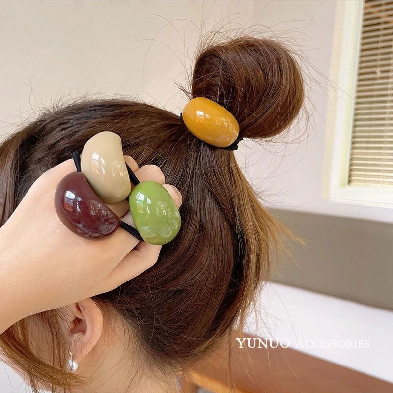 简约亚克力头绳女网红气质丸子头皮筋发绳优雅马尾发圈2022年新款