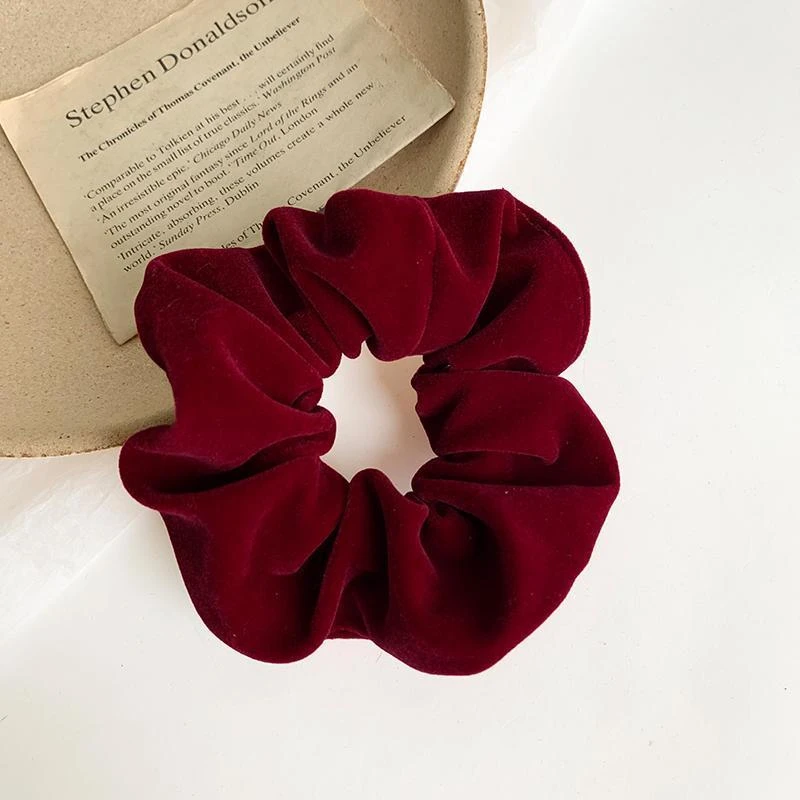 气质优雅小清新甜美森女系复古丝绒发圈大肠圈网红丸子头马尾新款