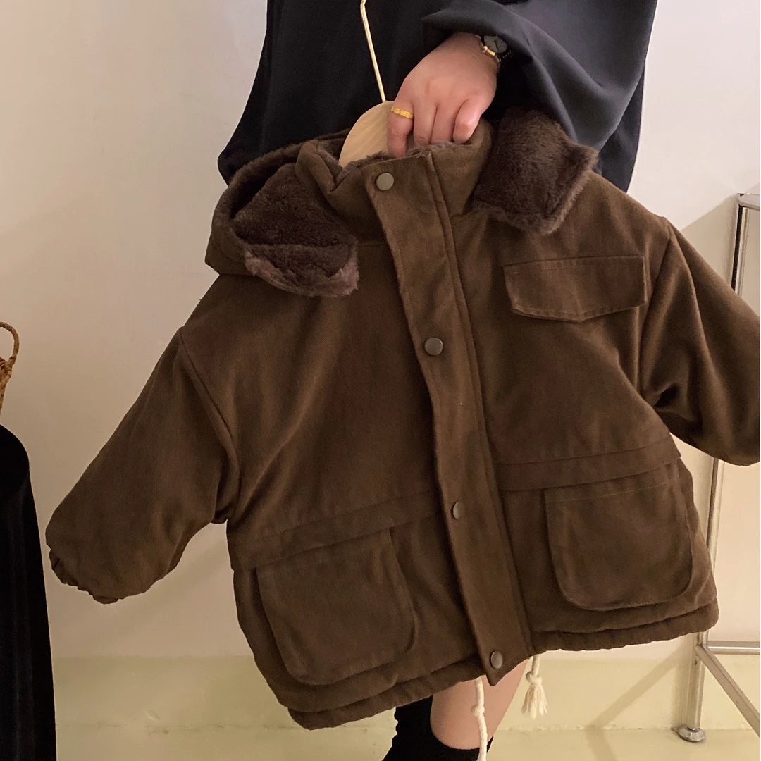 M-Y0530儿童韩版冬款连帽派克服中小童冬季休闲保暖外套