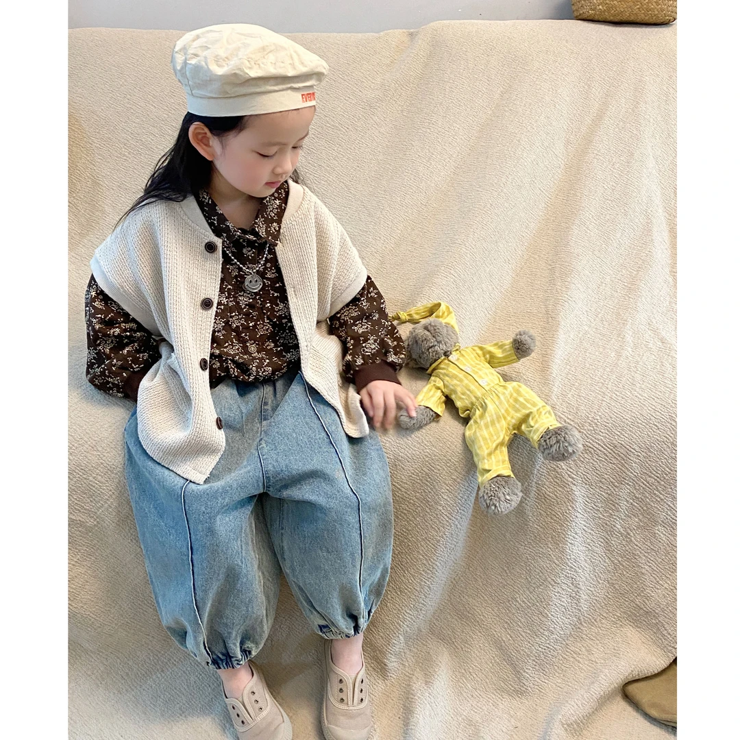 M-Y211儿童春款针织马甲中小童中性款韩版无袖开衫