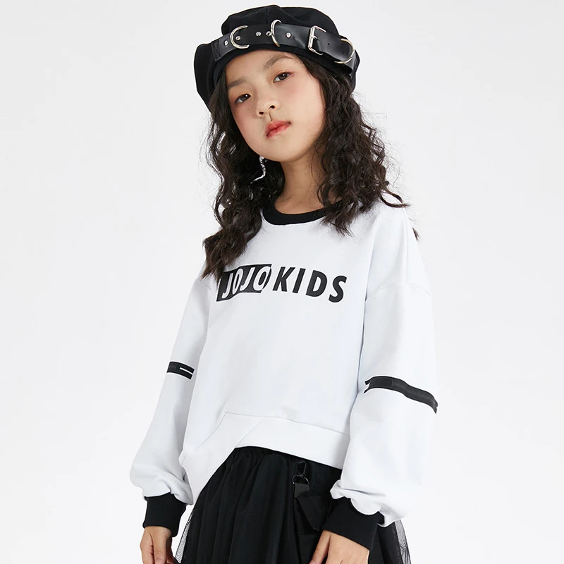 JOJO童装圆领针织衫儿童长袖时尚休闲春季大童卫衣宝藏衣橱上新