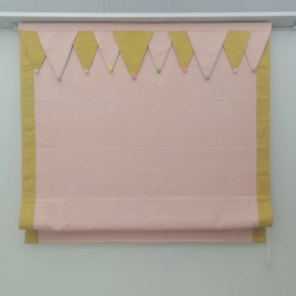 简约风格雪尼尔遮光罗马帘儿童房飘窗卧室定制窗帘