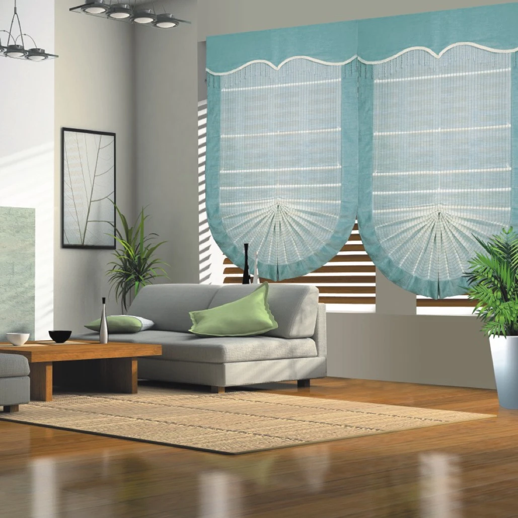 美霖雅简约条纹纱升降罗马帘客厅餐厅书房茶室窗帘组装通风便捷