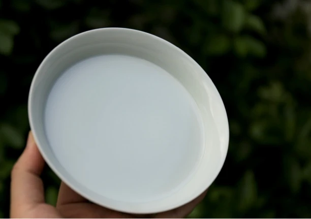 「珏窑」手工陶瓷大号圆形白胎壶呈/直径16.5厘米茶盘白瓷托盘家用