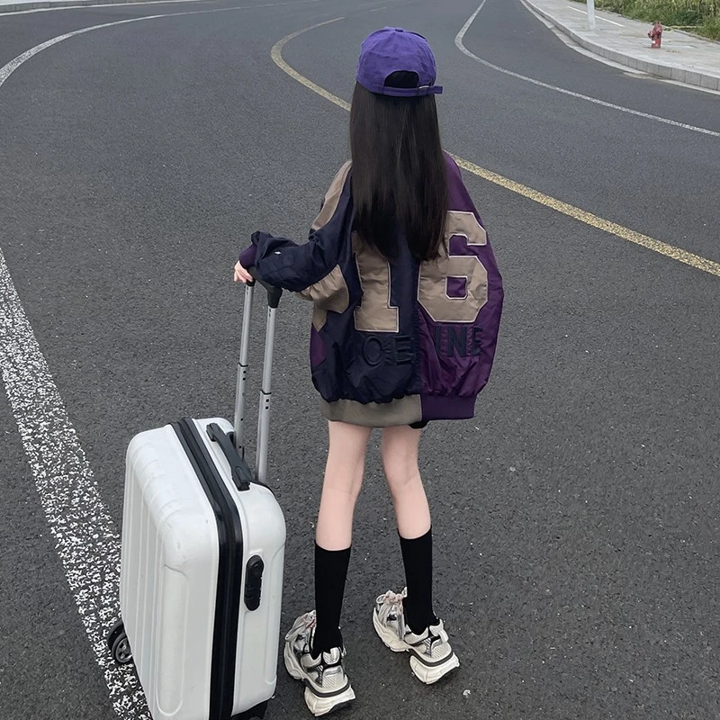 韩版撞色童装春秋装2025男女童棒球服外套夹克衫宽松上衣女童开衫