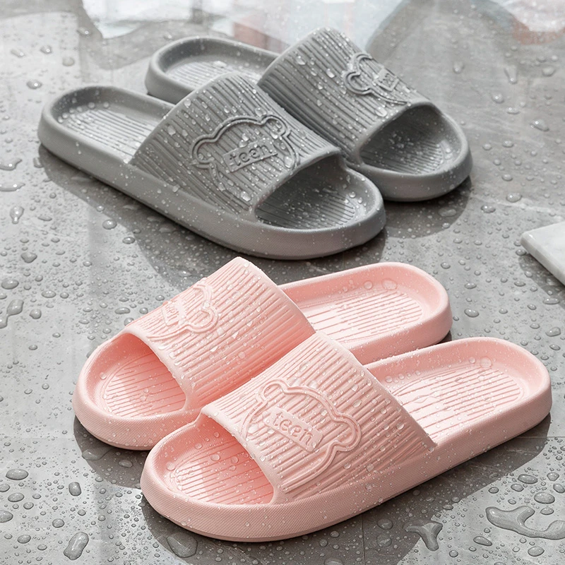 小熊男女款可爱情侣薄款浴室防滑家居凉拖鞋 TG