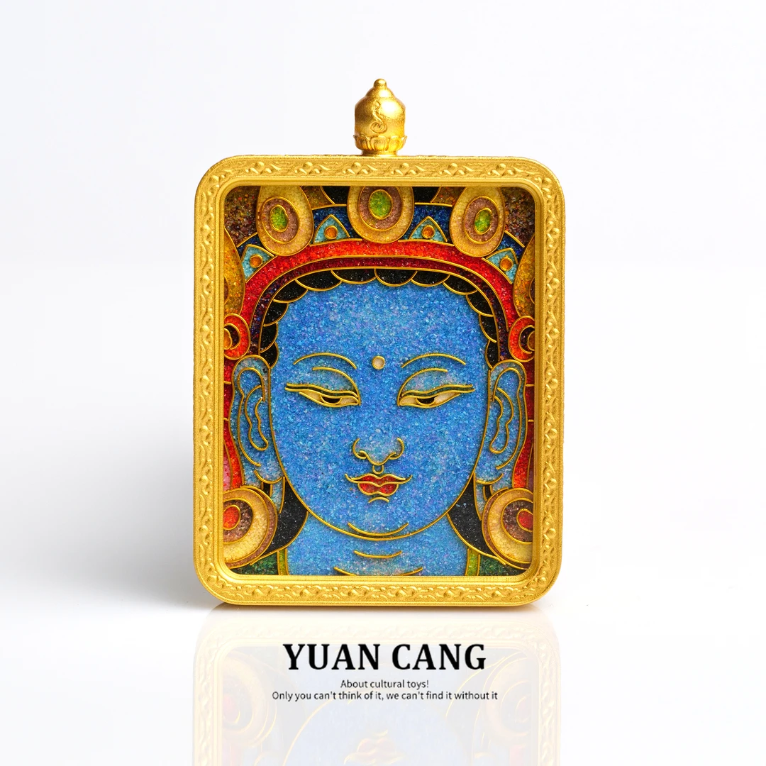 【元藏唐卡.虚空藏菩萨】手工掐丝工艺，矿物颜色填充，铜制外壳.