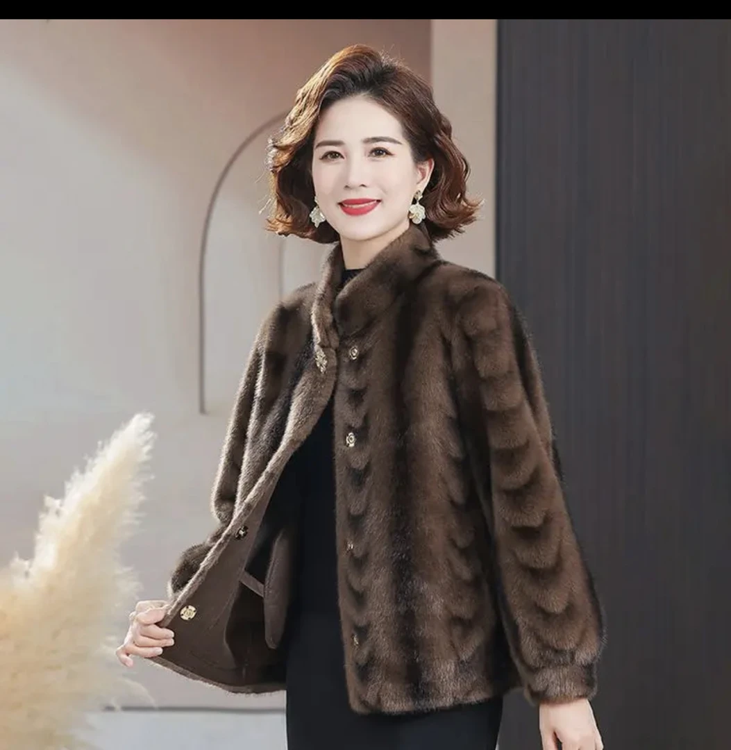 【短款】貂绒皮毛一体加厚保暖冬季百搭轻奢翻毛外套