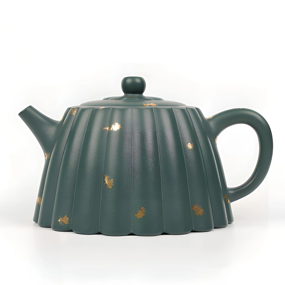 宜兴龙德堂汤宣武《静泉》原矿紫砂壶苏门答腊青筋纹菊瓣约320cc