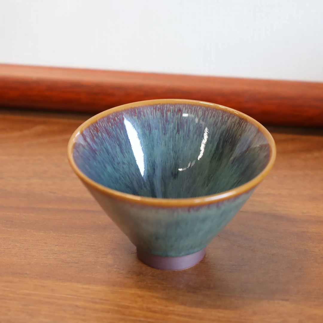 龙德堂范泽锋柴烧《斗笠》宋韵茶杯天目盏兔毫釉紫砂壶直播间约110c