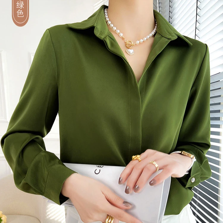 新款醋酸衬衫纯色开衫016