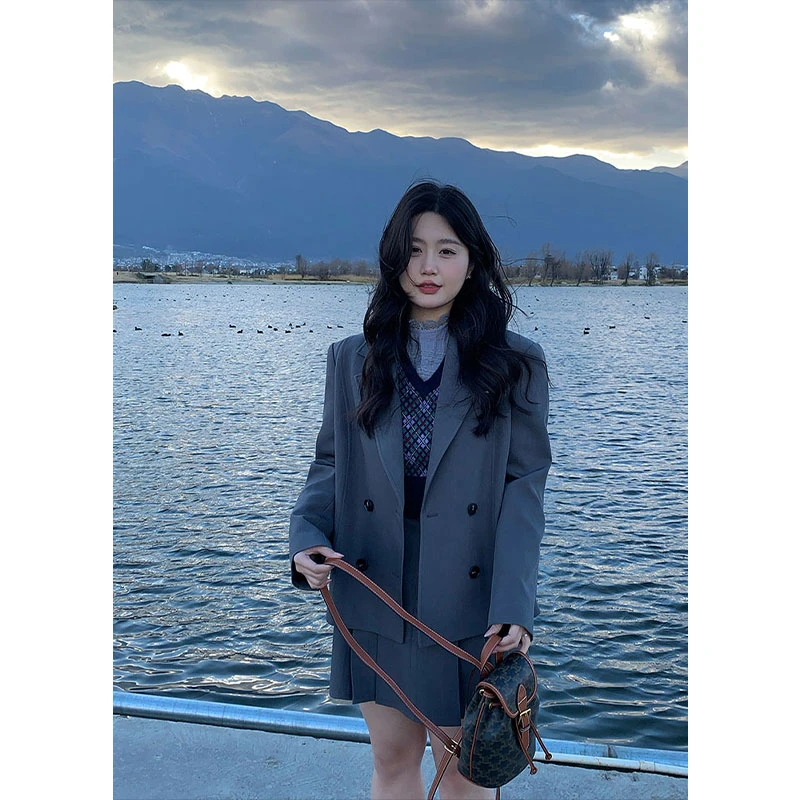 小葵微胖定制【布拉格】初春时尚气质英伦风显瘦套装12234X2851